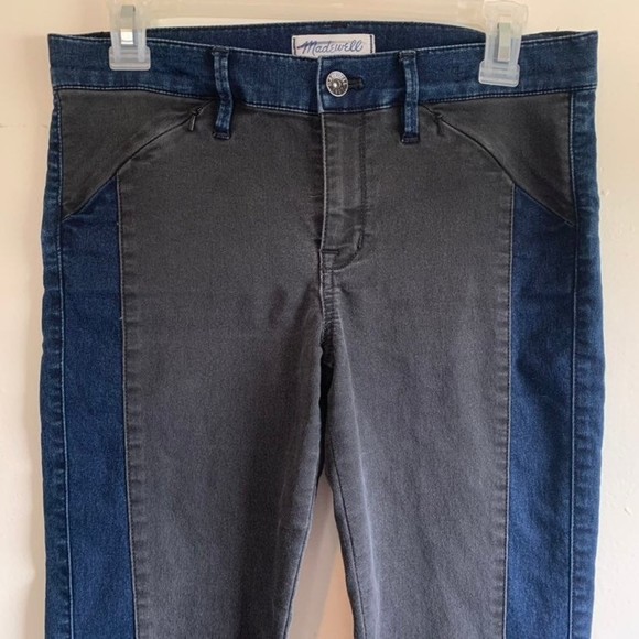 Madewell Black and Blue Paneled Block Jeans - Picture 4 of 7